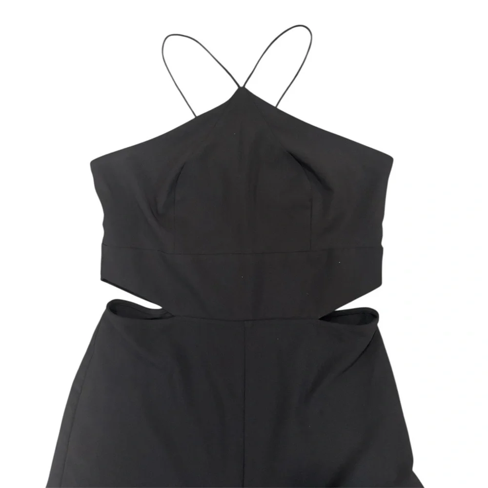 Anthropologie Hutch Black Wide Leg cut out jumpsuit size 10 - Picture 7 of 12